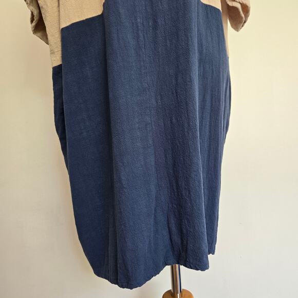 Jackson Rowe Rodina Dress Linen Blend Colorblock Lagenlook Coastal Women Medium - Picture 6 of 11